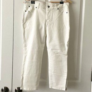 NWT TALBOTS Signature Slim Crop Pants White Jeans Size 8P